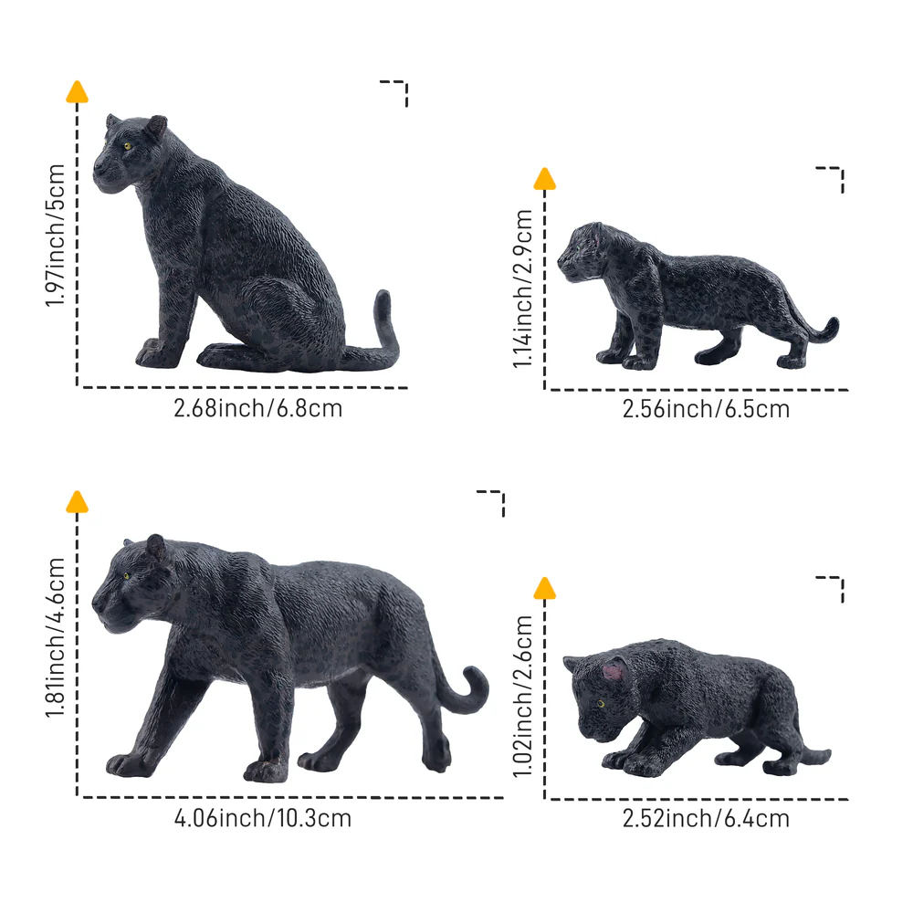7Pcs Simulation Black Cheetah  - огляд і ціна Sandbox Play Set